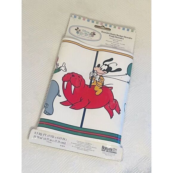 Disney Babies SelfStick Border 15 Ft Wallpaper Mickey Minnie Pluto Vintage New - Picture 1 of 4